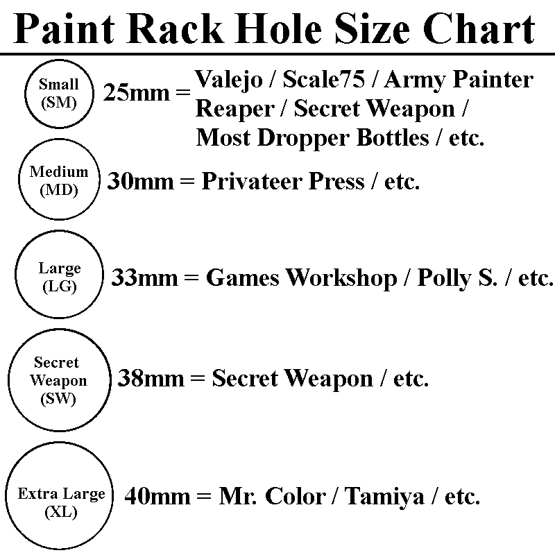 Gypsee Games Paint Rack Size Chart Real Wood Paint Rack Hole Size Chart Gypsee Games